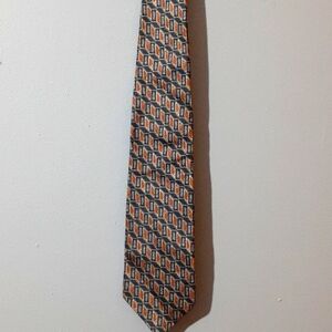 Geoffrey beene Men's 100% Silk  Neck Tie Multicolor Red Black Pattern